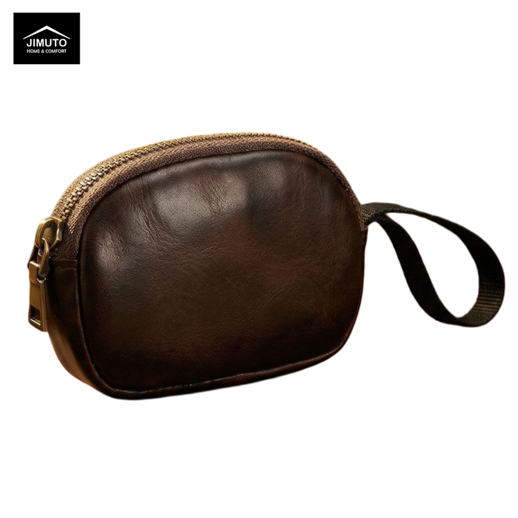 （Handmade Top-Grain Cowhide Pouch / Wallet / Retro Coin / Headphone Pouch |Unisex | JIMUTO XLC）